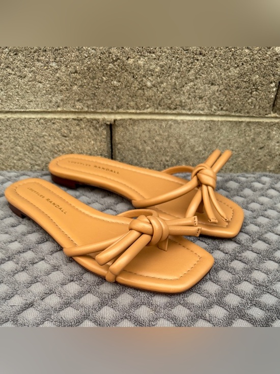 Loeffler Randall Shoes - Loeffler Randall Hadley Leather Bow Flat Sandals Dune Size 6.5 B